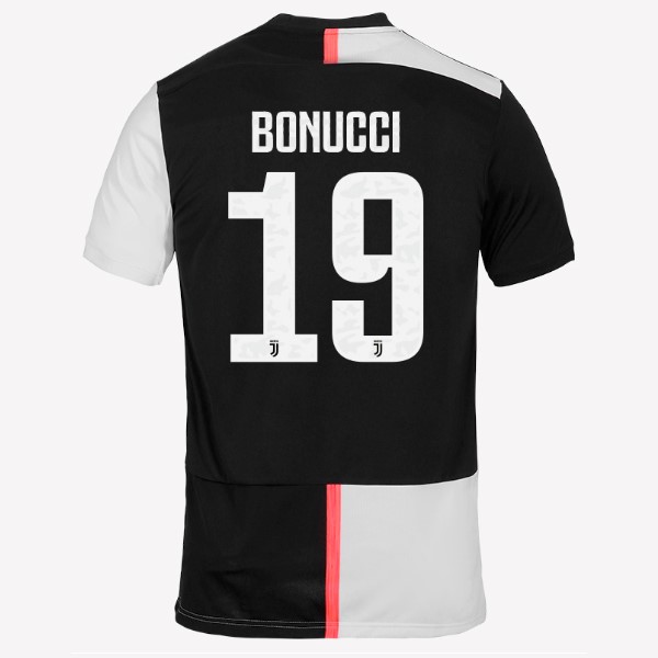 Camiseta Juventus NO.19 Bonucci Primera equipo 2019-20 Blanco Negro